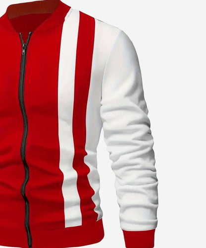 Men's Color Casual Baseball Collar Zipper Jacket