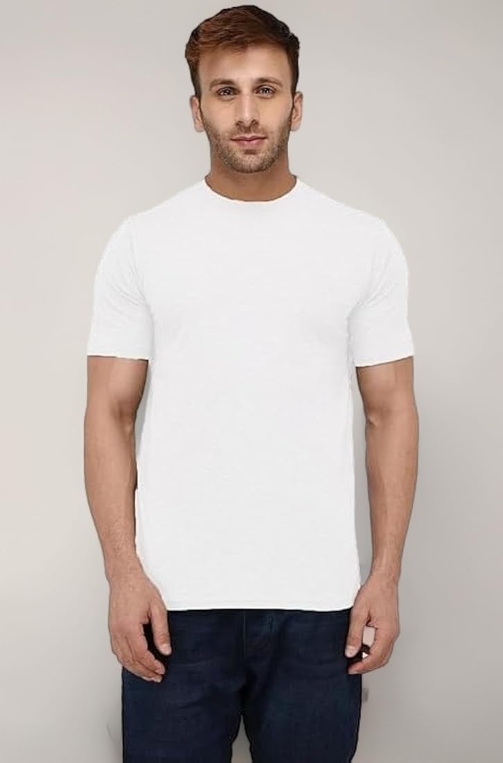 Men Solid Round Neck Cotton  T-Shirt