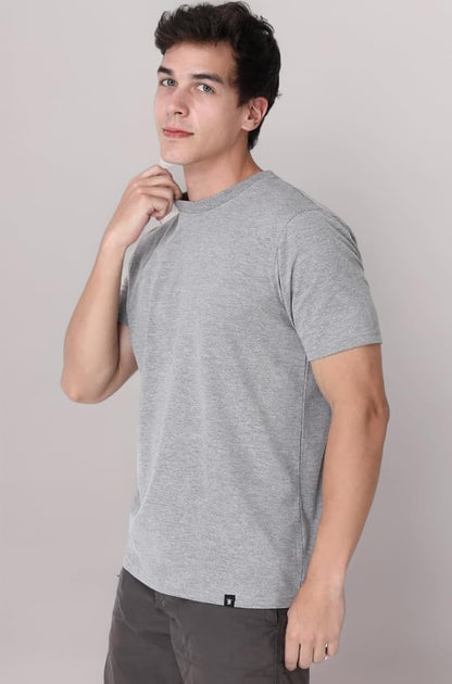 Men Solid Round Neck Cotton  T-Shirt