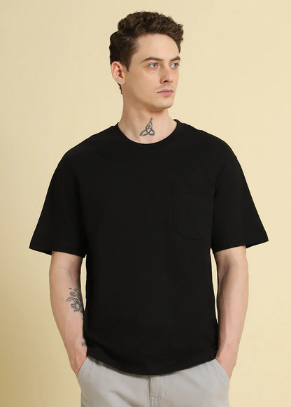 Men Solid Round Neck Cotton  T-Shirt