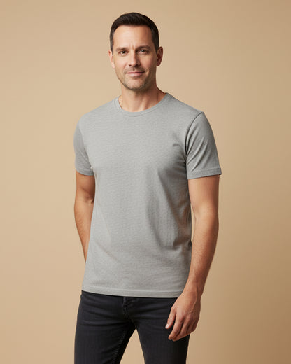 Men Solid Round Neck Cotton  T-Shirt