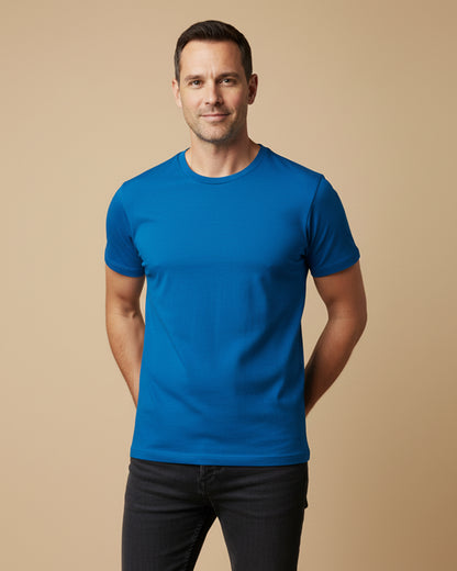 Men Solid Pure Cotton Straight T-Shirt For Men