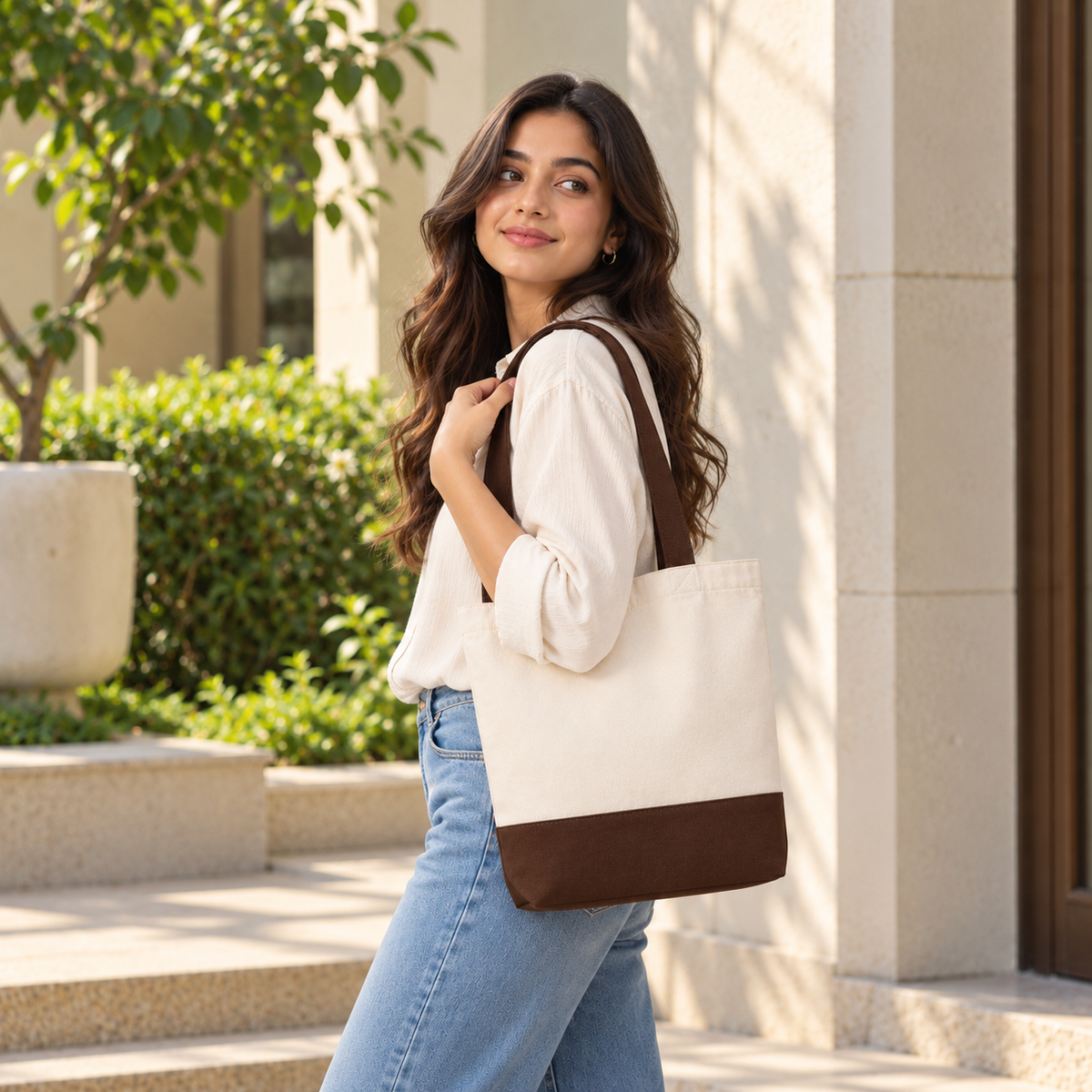 Mocha Canvas Tote